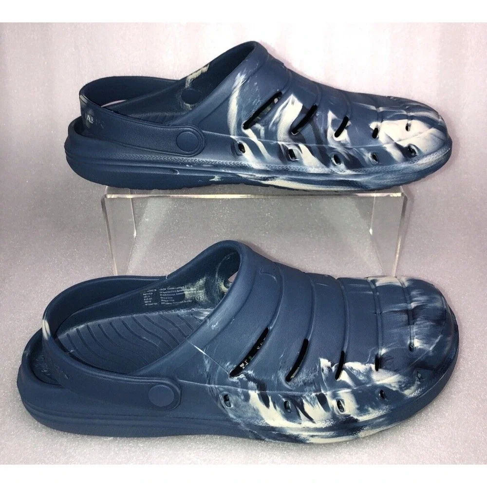 Rugged Shark Men's Blue Swirl Comfort RGS EVA Clog Water Sandals‎ Size 12 NEW